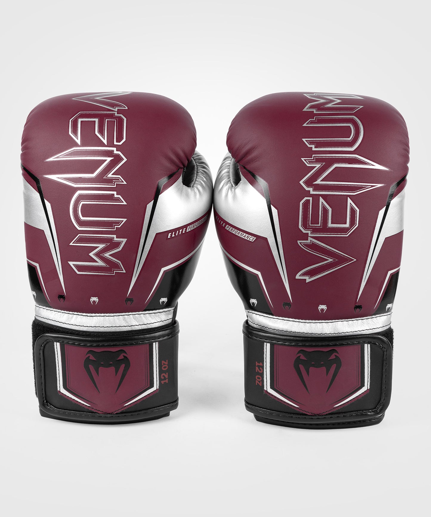 Venum Elite Evo Guanti da Boxe - Borgogna/Argento