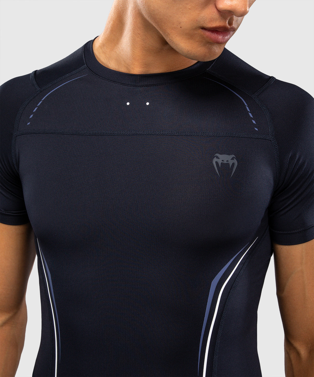 Rashguard à Manches Courtes Venum G-Core - Bleu Marine/Blanc