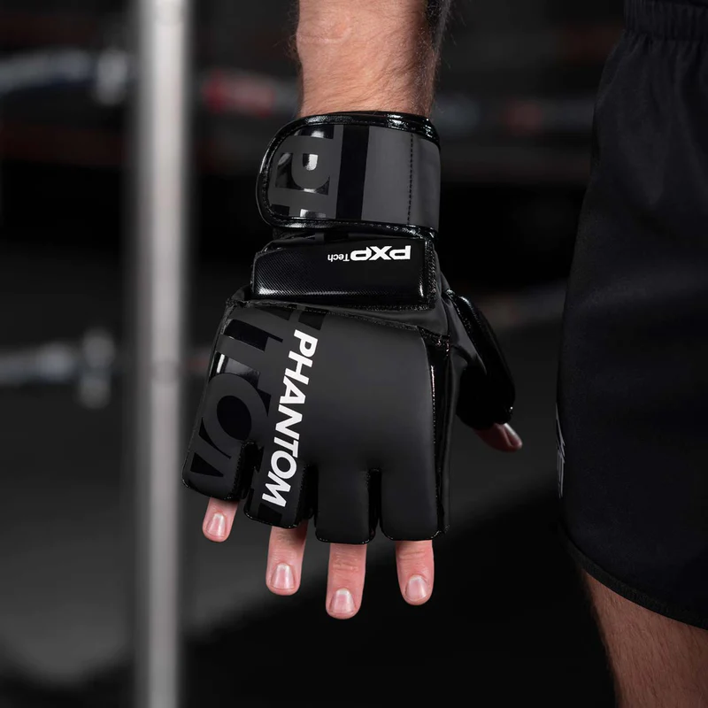 Phantom Athletics Apex Hybrid MMA-Handschuhe - Schwarz