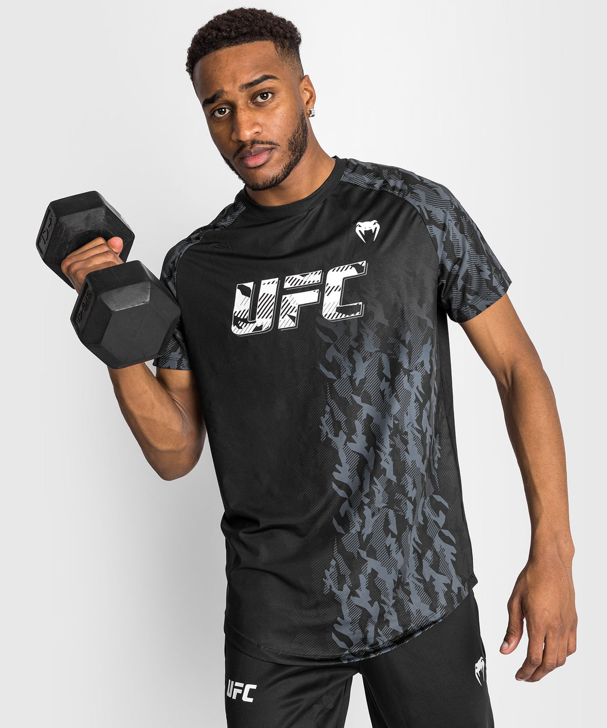Technisches T-Shirt Kurzarm Mann UFC Venum Authentic Fight Week - Schwarz
