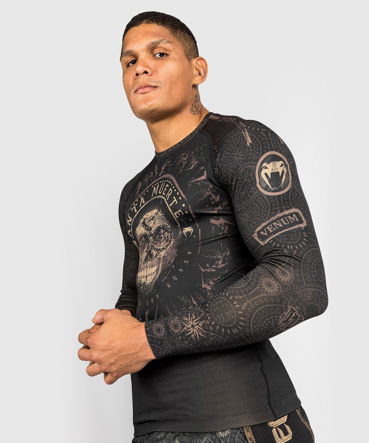 Rashguard Santa Muerte Dark Side Venum - Langarm - Schwarz/Braun