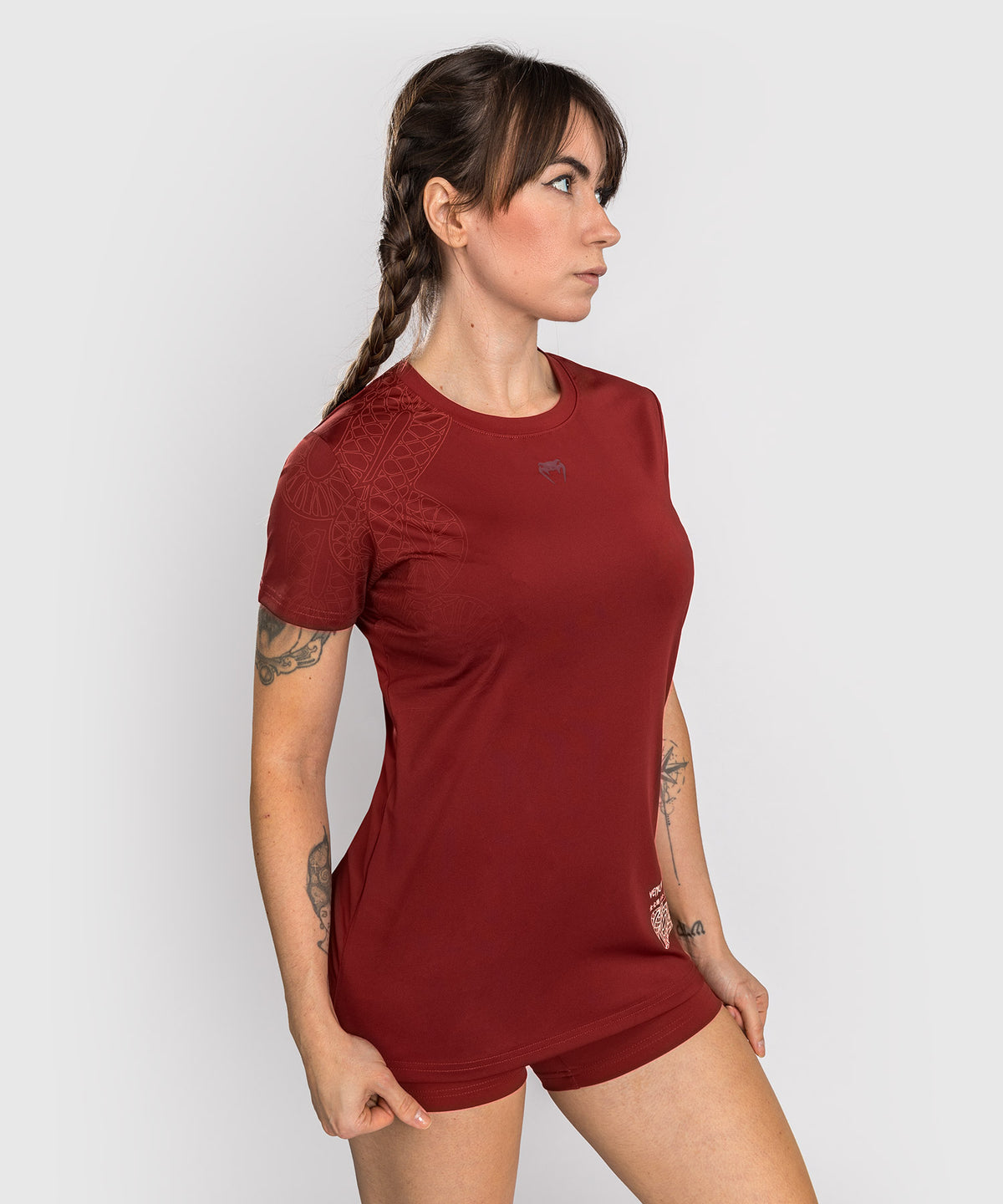 Venum Serpenti Camiseta Dry-Tech para Mujer – Burdeos/Marfil