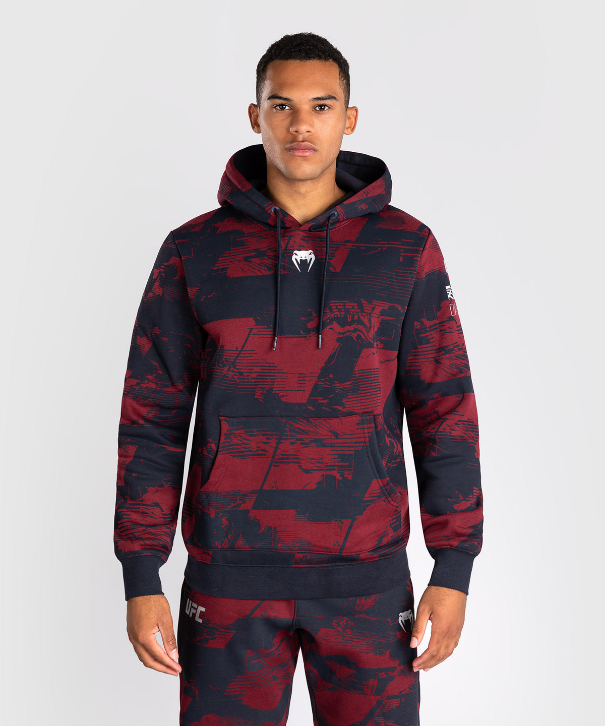 Sweat à capuche Homme UFC Zenith by Venum Authentic Fight Week - Bleu marine/Bordeaux/Argent