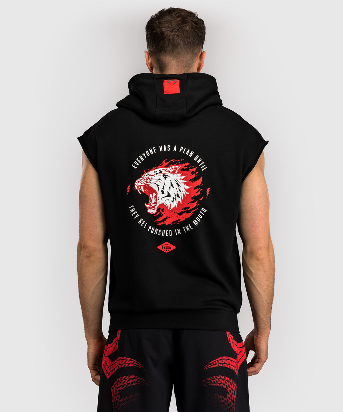 Venum x Mike Tyson Tiger Sudadera Sin Mangas - Negro Profundo/Rojo Intenso