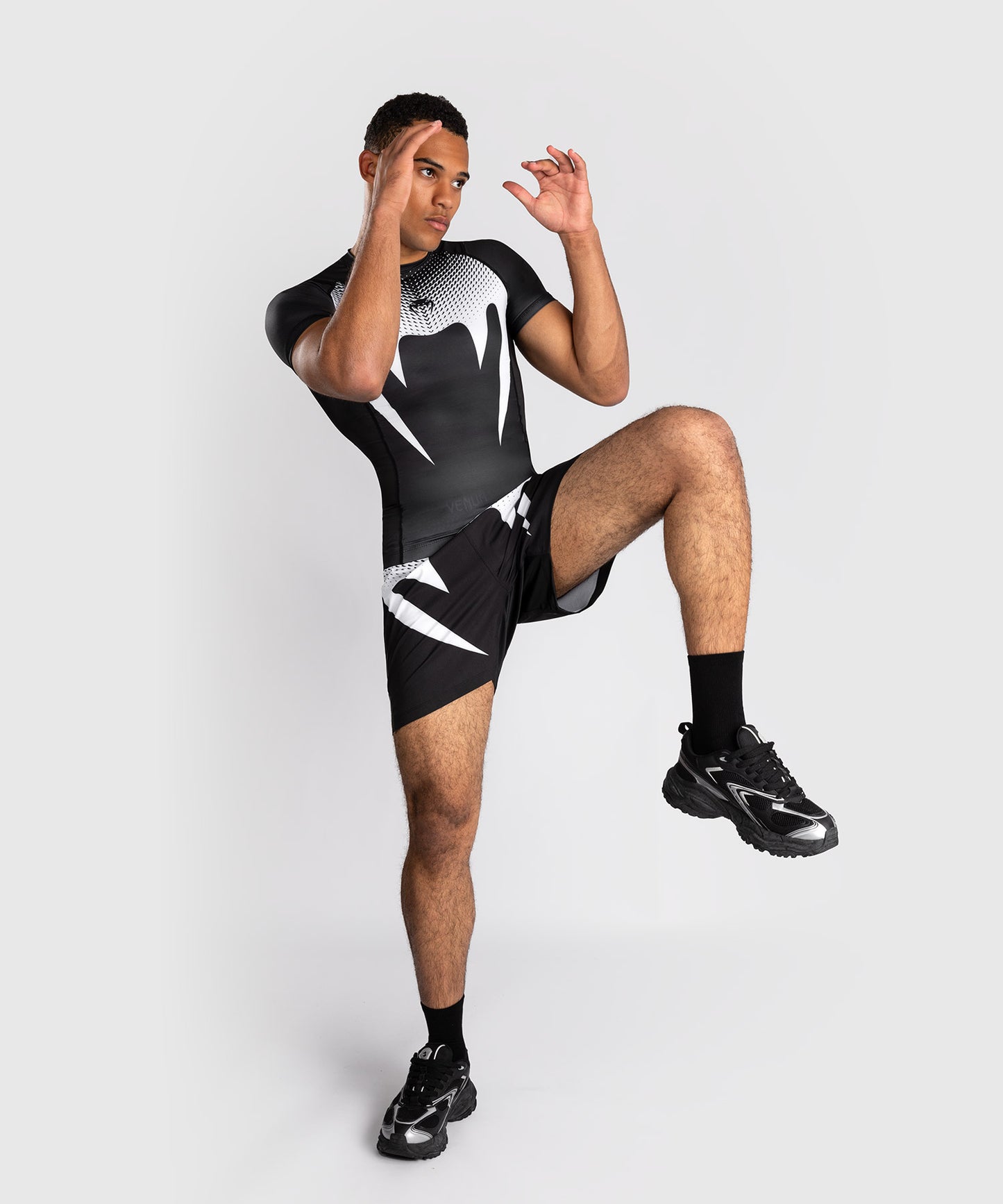 Venum No Gi Rashguards - Schwarz/Weiß