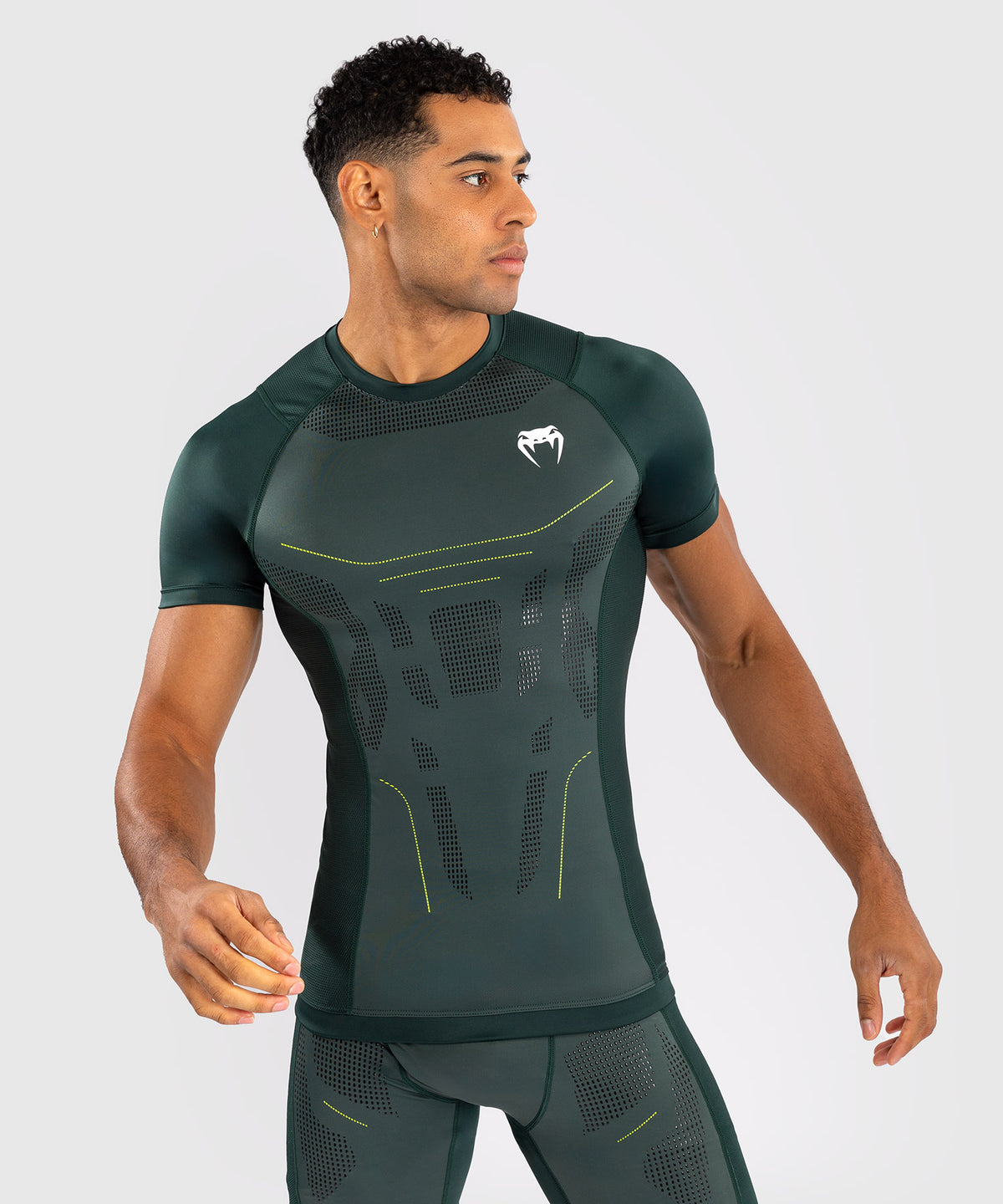 Venum Technical 3.0 Rashguard a Maniche Corte - Verde Foresta