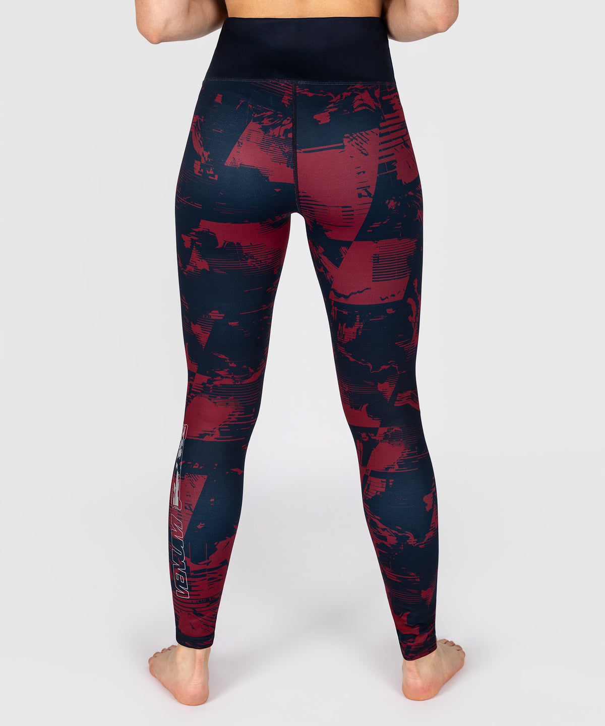 UFC Zenith by Venum Authentic Fight Week Damen-Leggings - Marineblau/Bordeauxrot/Silber