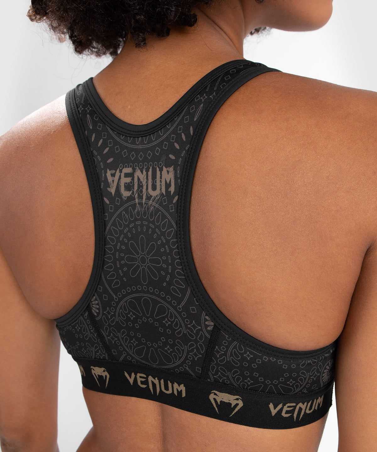 Venum Damen Santa Muerte Dark Side - Sport-BH - Schwarz/Braun