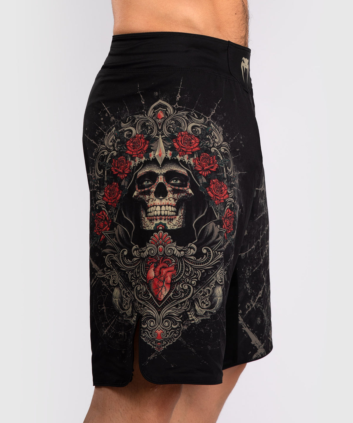 Short de Combat pour Hommes Venum Santa Muerte 5.0 - Noir Profond/Or