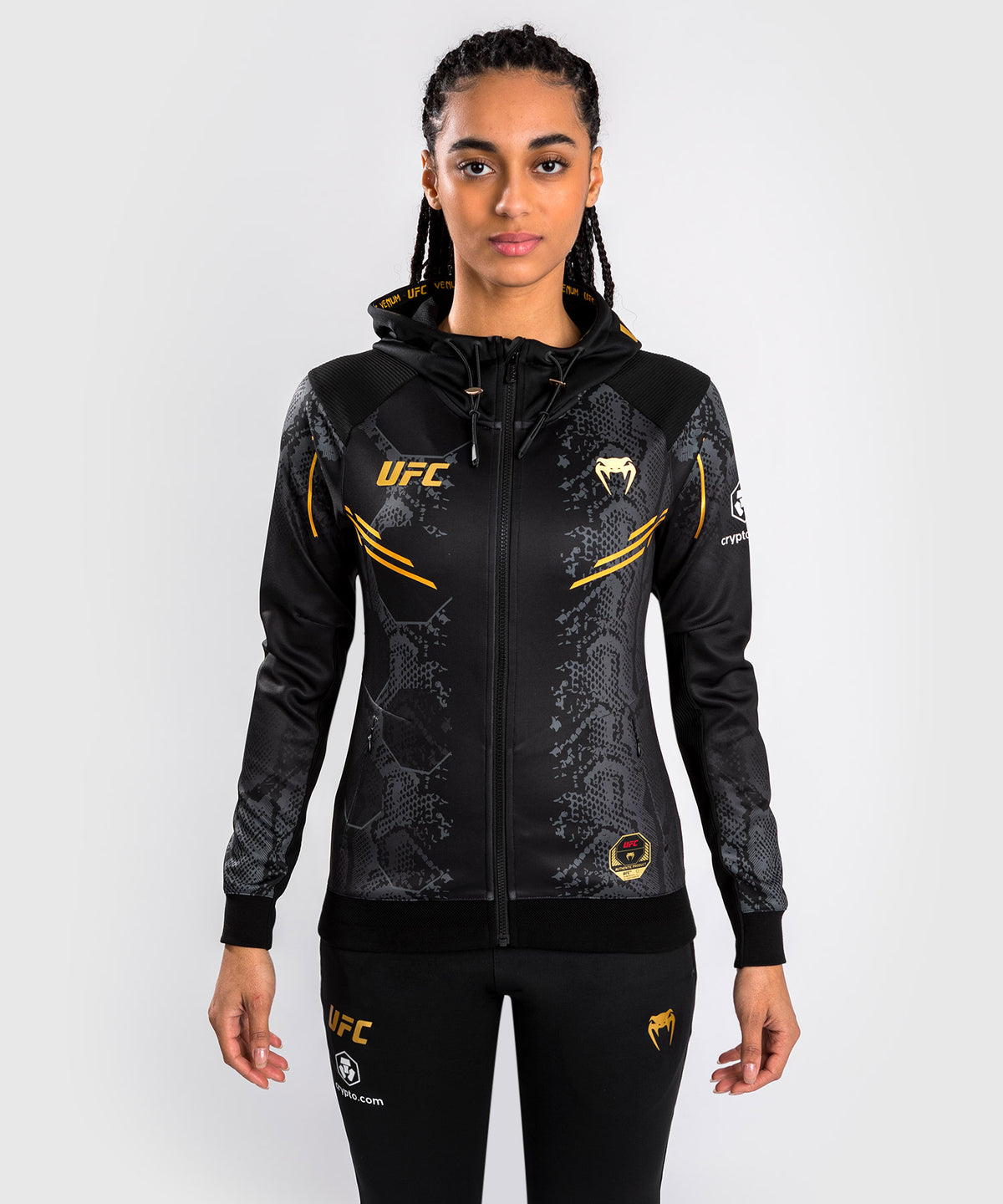 UFC Adrenaline by Venum Authentic Fight Night Felpa con cappuccio Walkout da Donna - Champion
