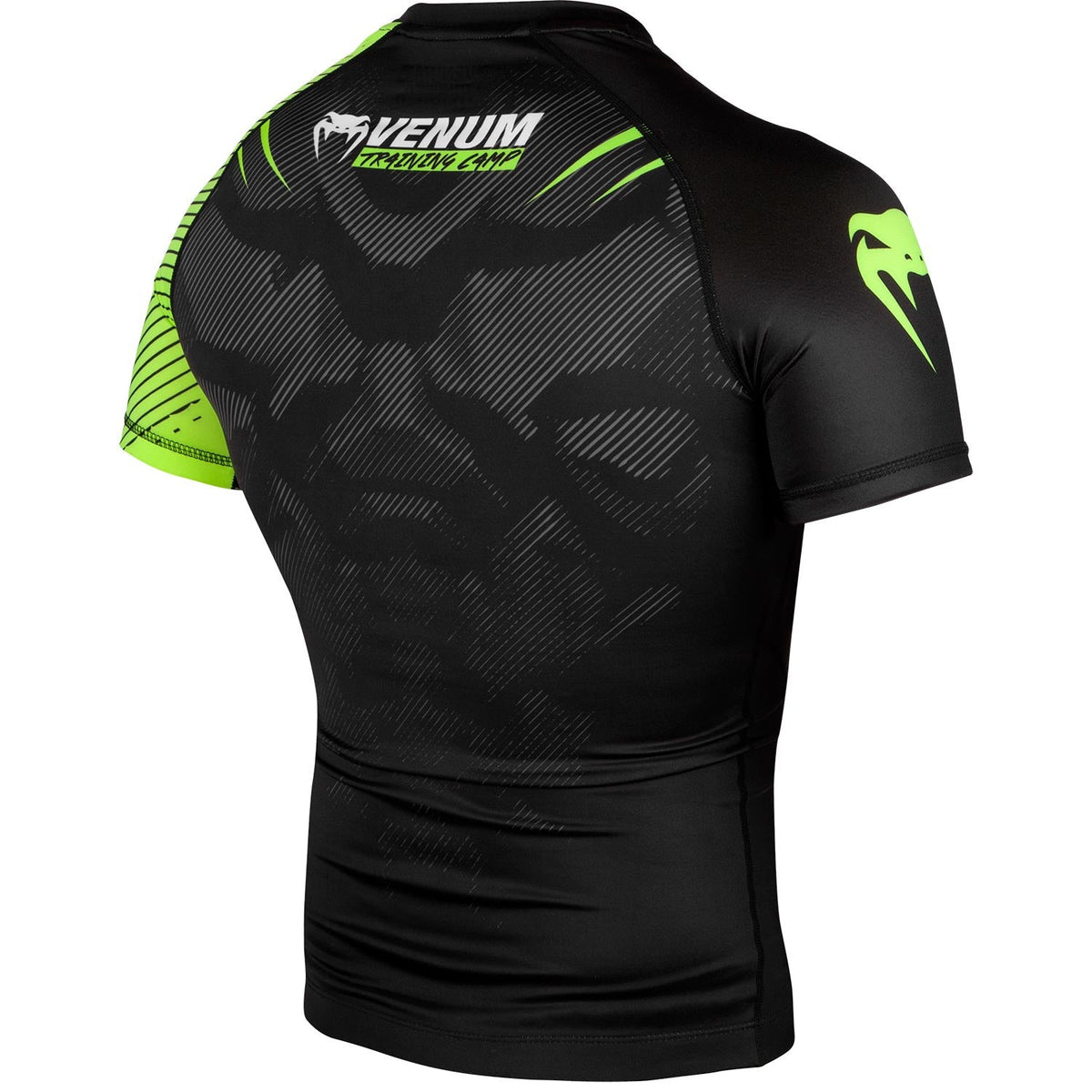 Rashguard Venum Training Camp 2.0 Manches courtes  - Noir/ Jaune Fluo