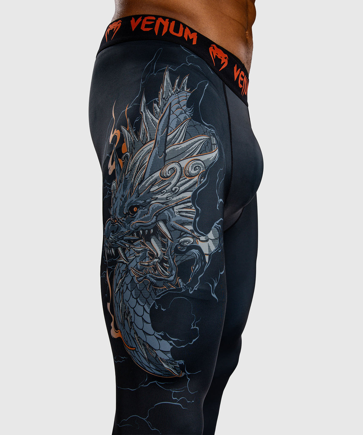 Venum Thunder Dragon Pantaloni a Compressione – Nero/Grigio/Rame