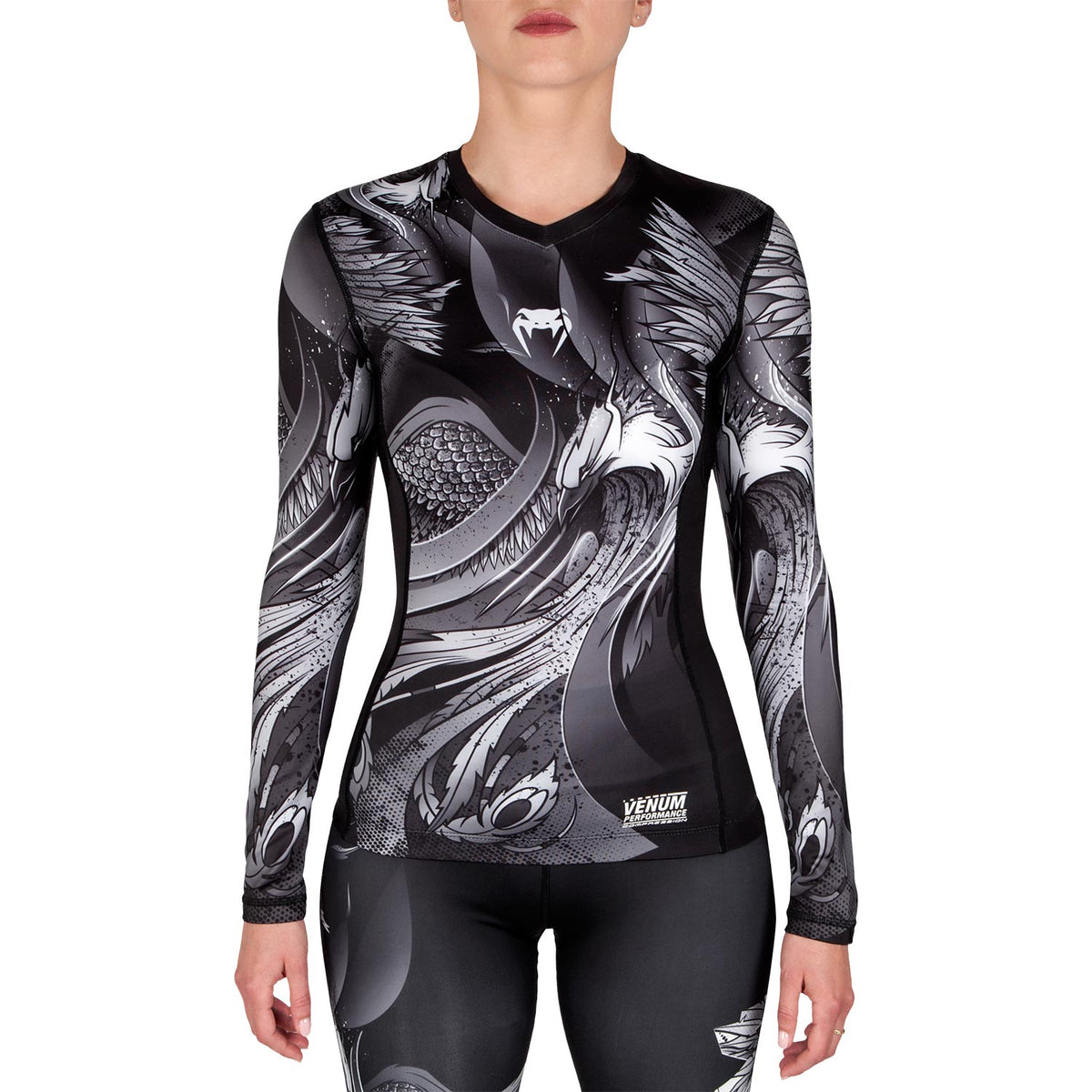 Venum Phoenix Rashguard - Langarm - Schwarz/Weiß - Für Frauen