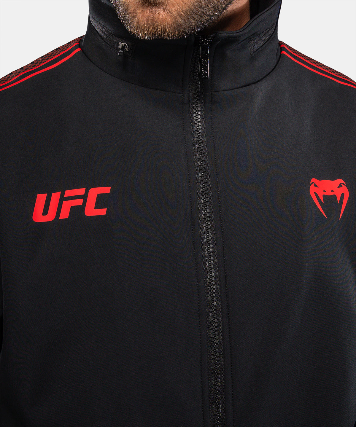 Venum UFC Unity by Venum Authentic Fight Week Herren-Kapuzenjacke mit Reißverschluss - Schwarz