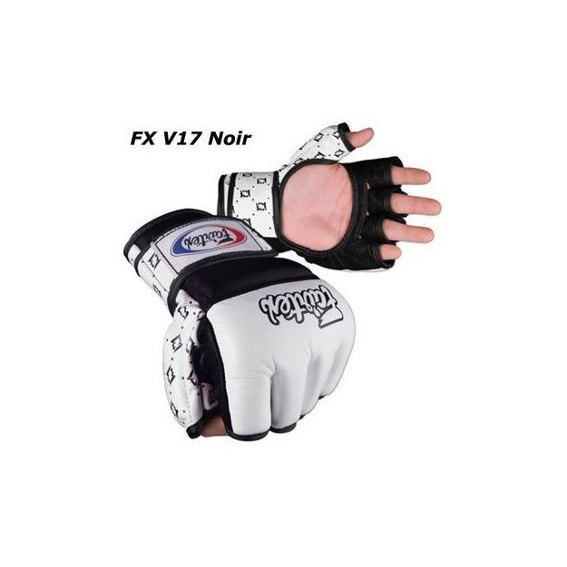 Fairtex Leather MMA Gloves - White/Black