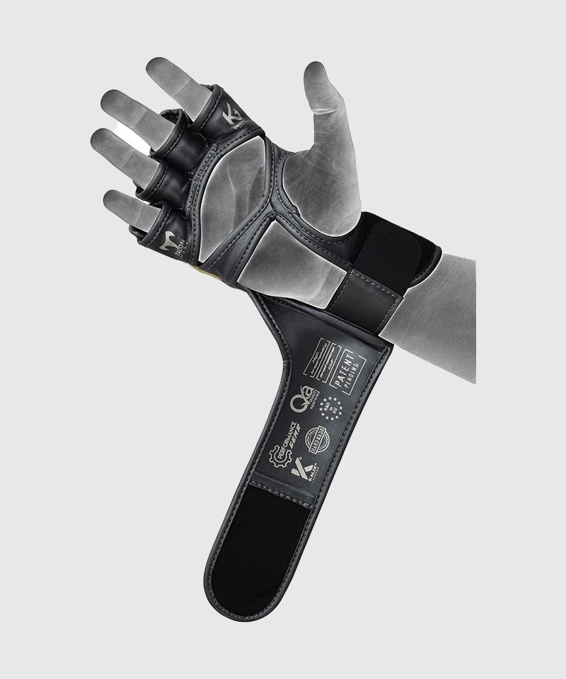 RDX Aura T-17 Guantoni da MMA Grappling - Nero/Bianco/Oro