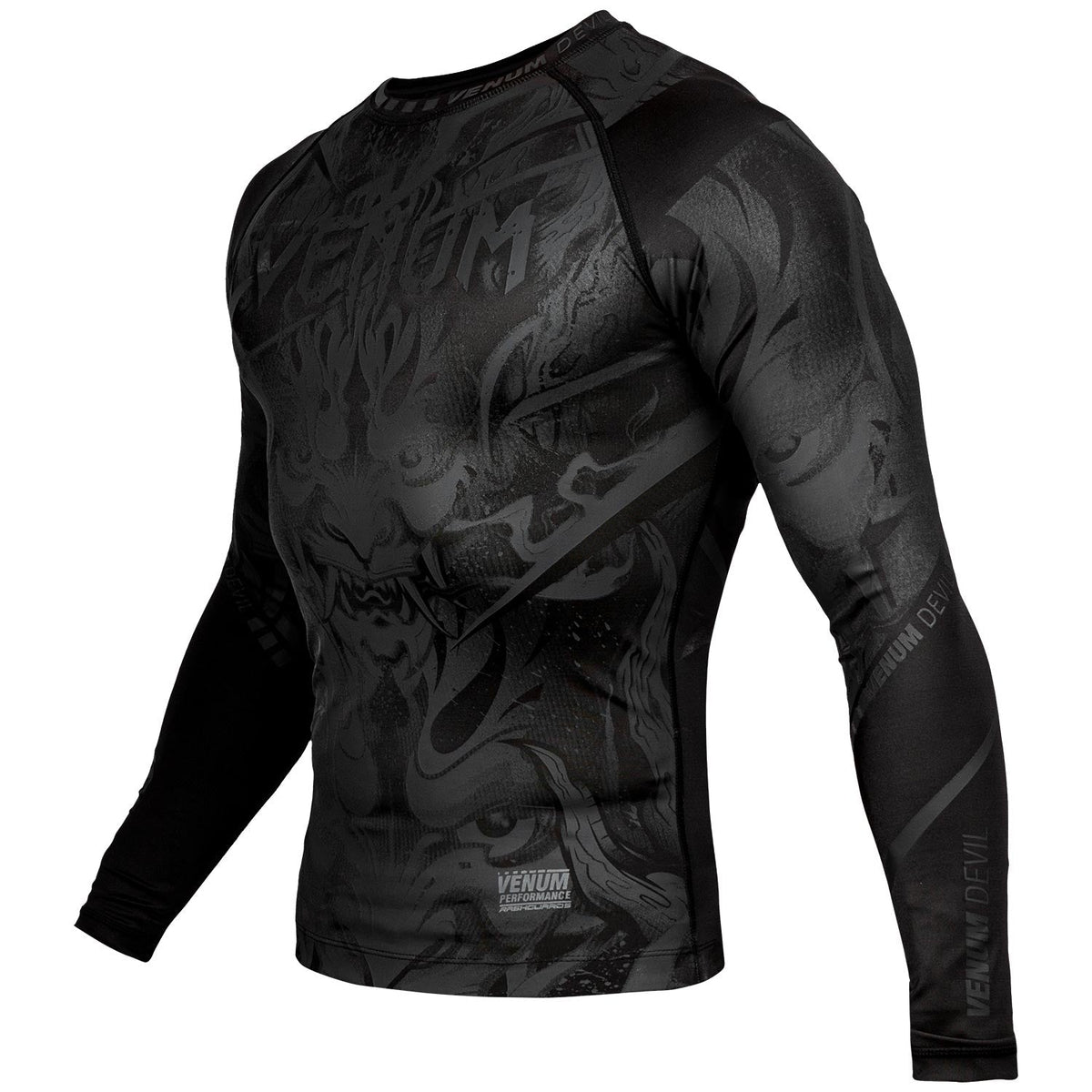 Venum Devil Rashguard - Langarm - Schwarz/Schwarz