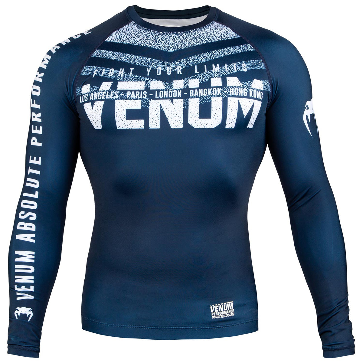Rashguard Venum Signature - Manches longues - Bleu Marine/Blanc