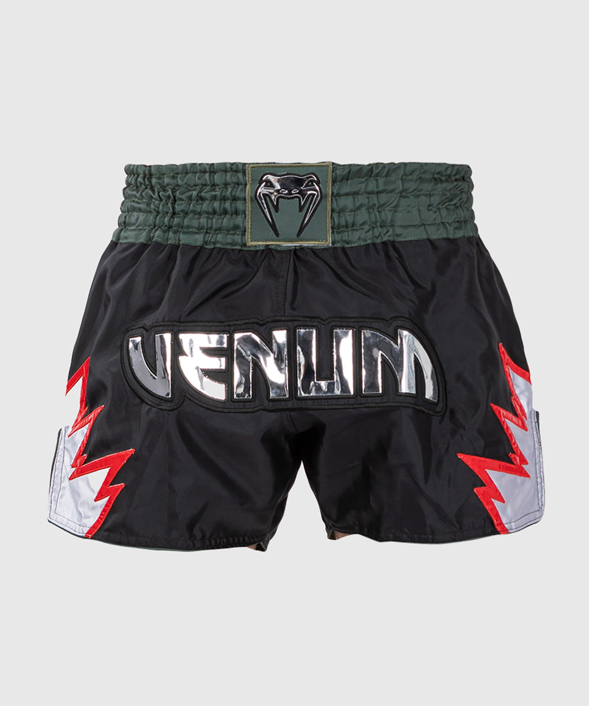 Venum Inferno Pantalones cortos de Muay Thai - Negro profundo / Caqui