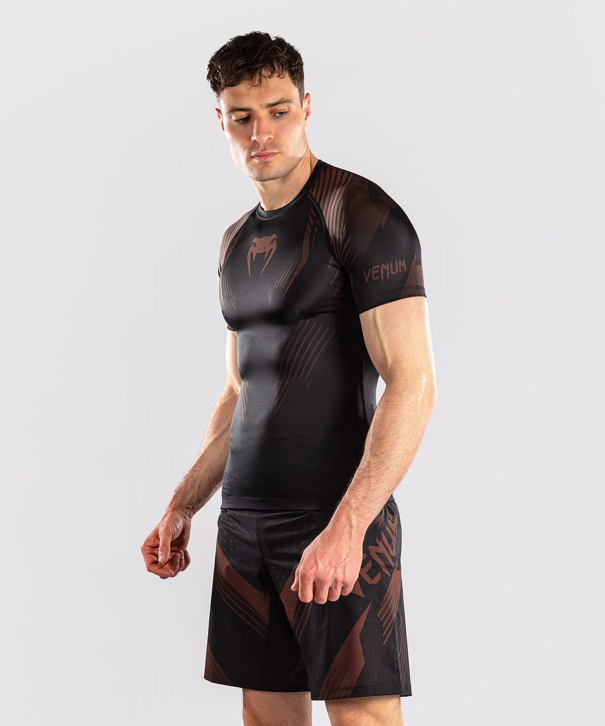 Venum No-Gi 6.0 Short Sleeve Rashguard - Black/Brown