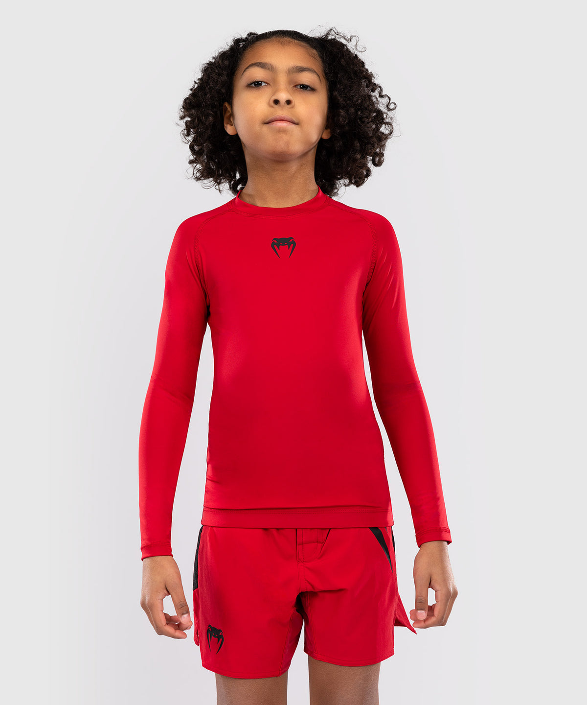 Venum Contender Kinder Rashguards Lange Ärmel - Kirschrot