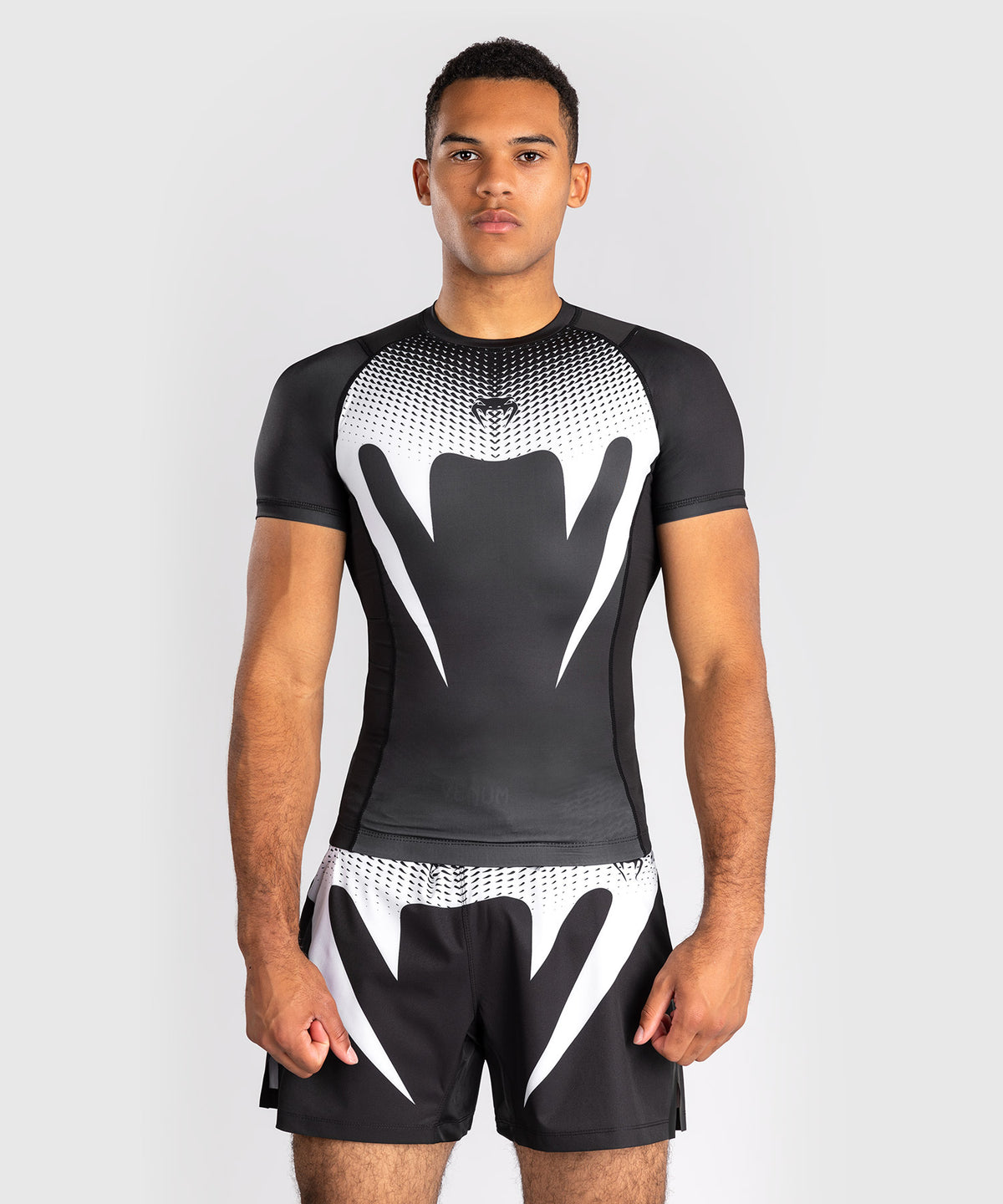Venum No Gi Rashguards - Schwarz/Weiß