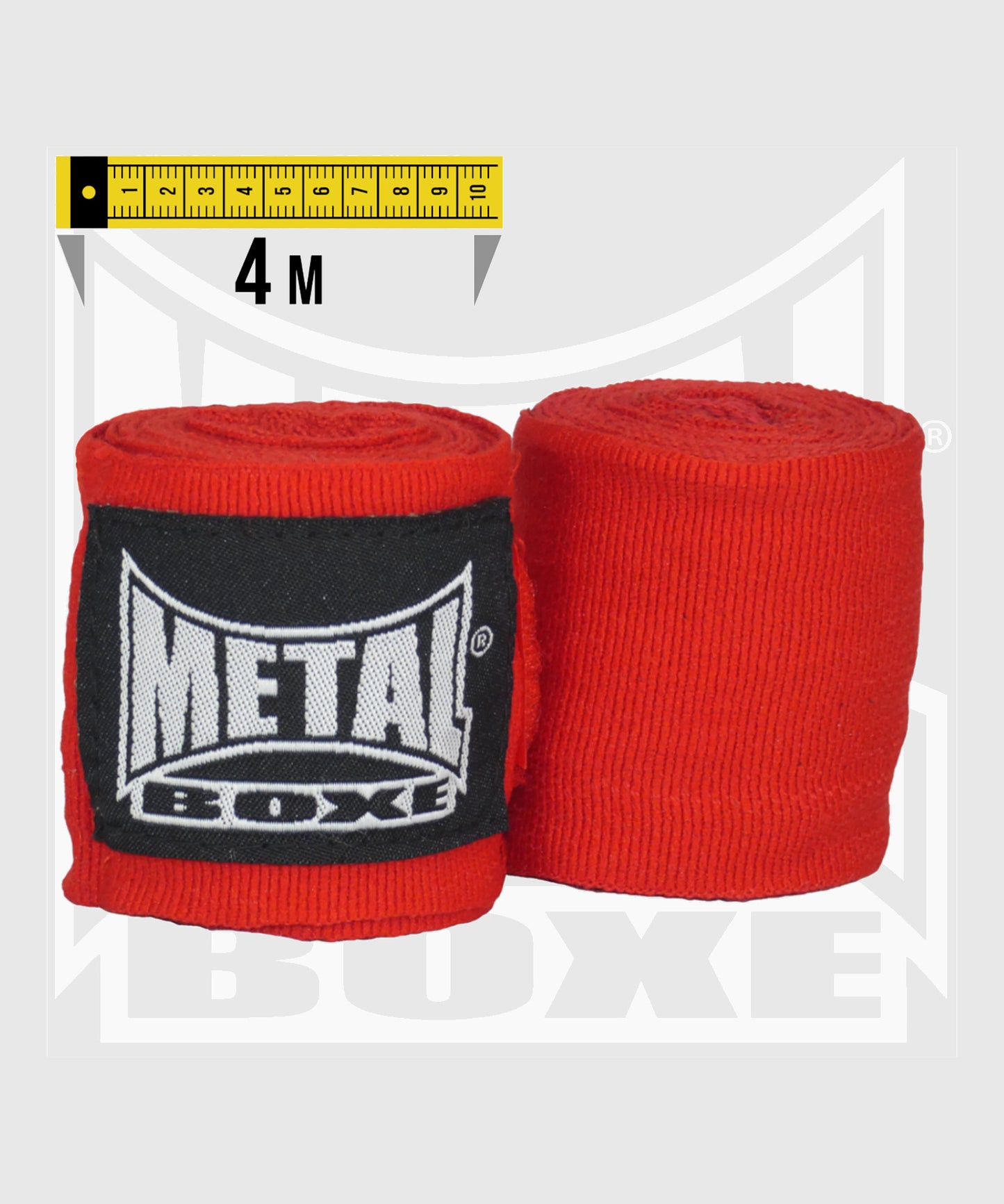 Bandages de Boxe Metal Boxe – Rouge – 4 m
