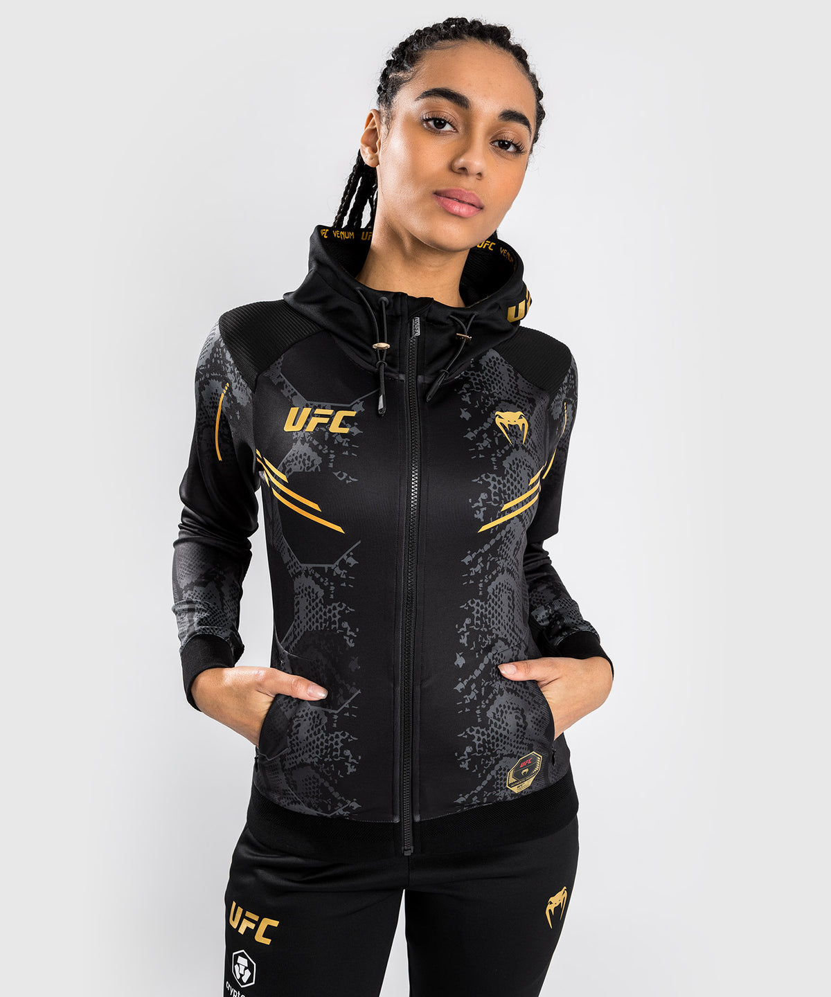 UFC Adrenaline by Venum Authentic Fight Night Felpa con cappuccio Walkout da Donna - Champion