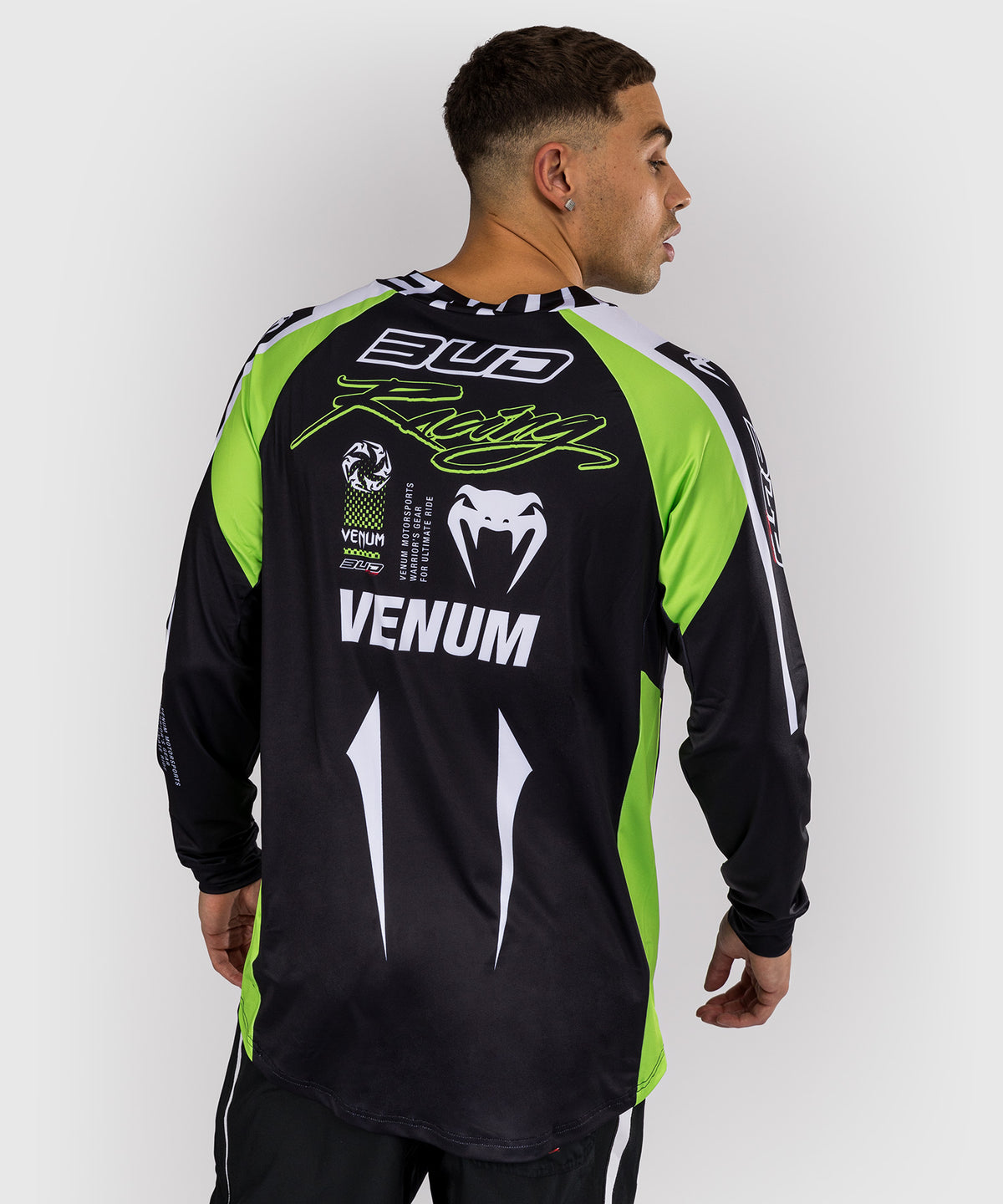 Venum x Bud Racing Maglietta Dry-Tech Uomo - Nero/Bianco/Verde lime
