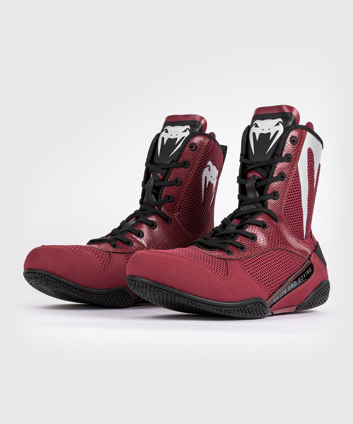 Venum Elite Scarpe da Boxe - Borgogna/Argento