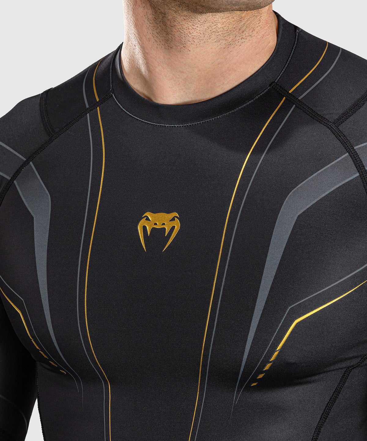 Rashguard à Manches Longues Venum Streamline – Noir/Or