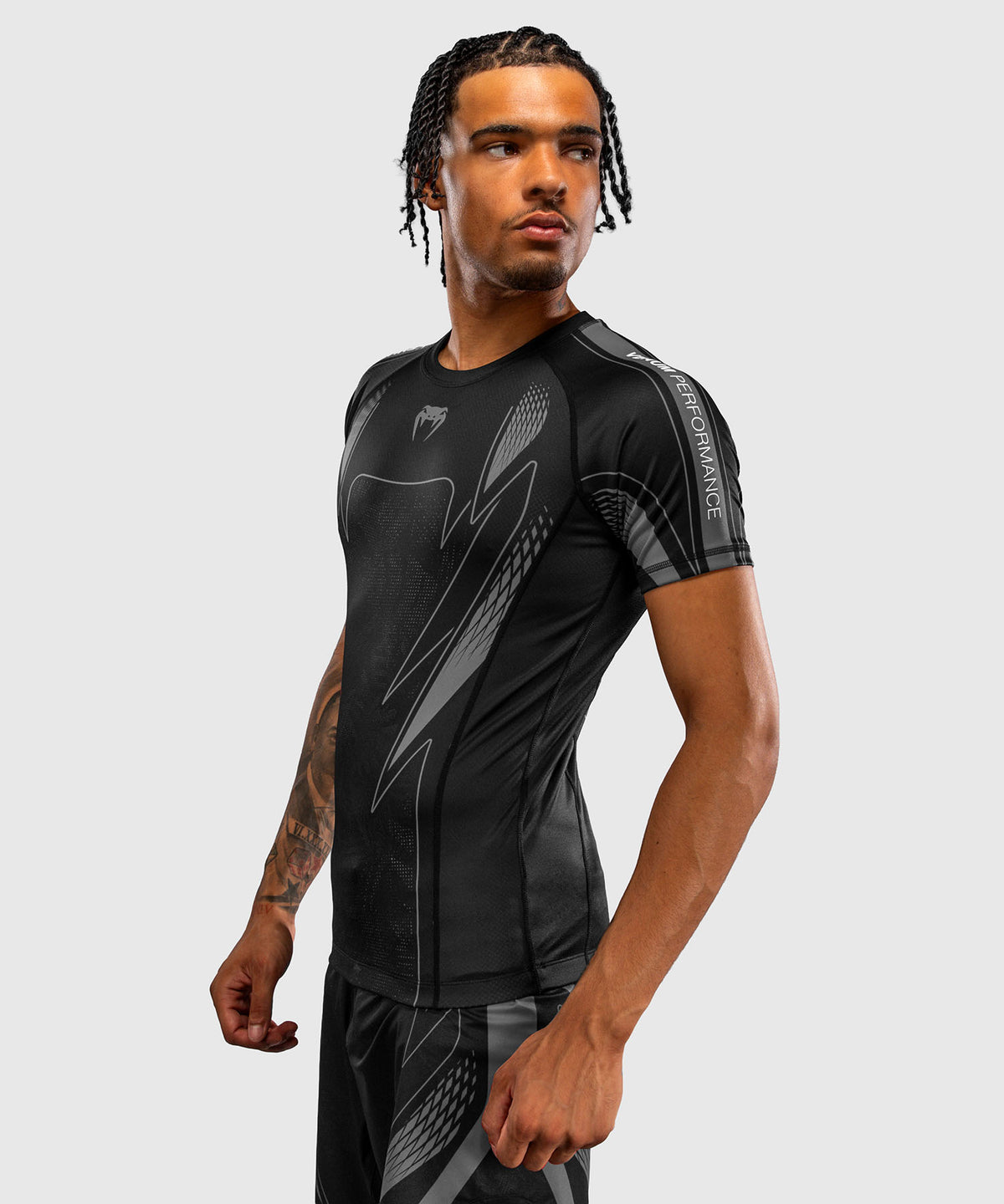 Venum Amazonia Reborn Kurzarm-Rashguard - Schwarz/Grau