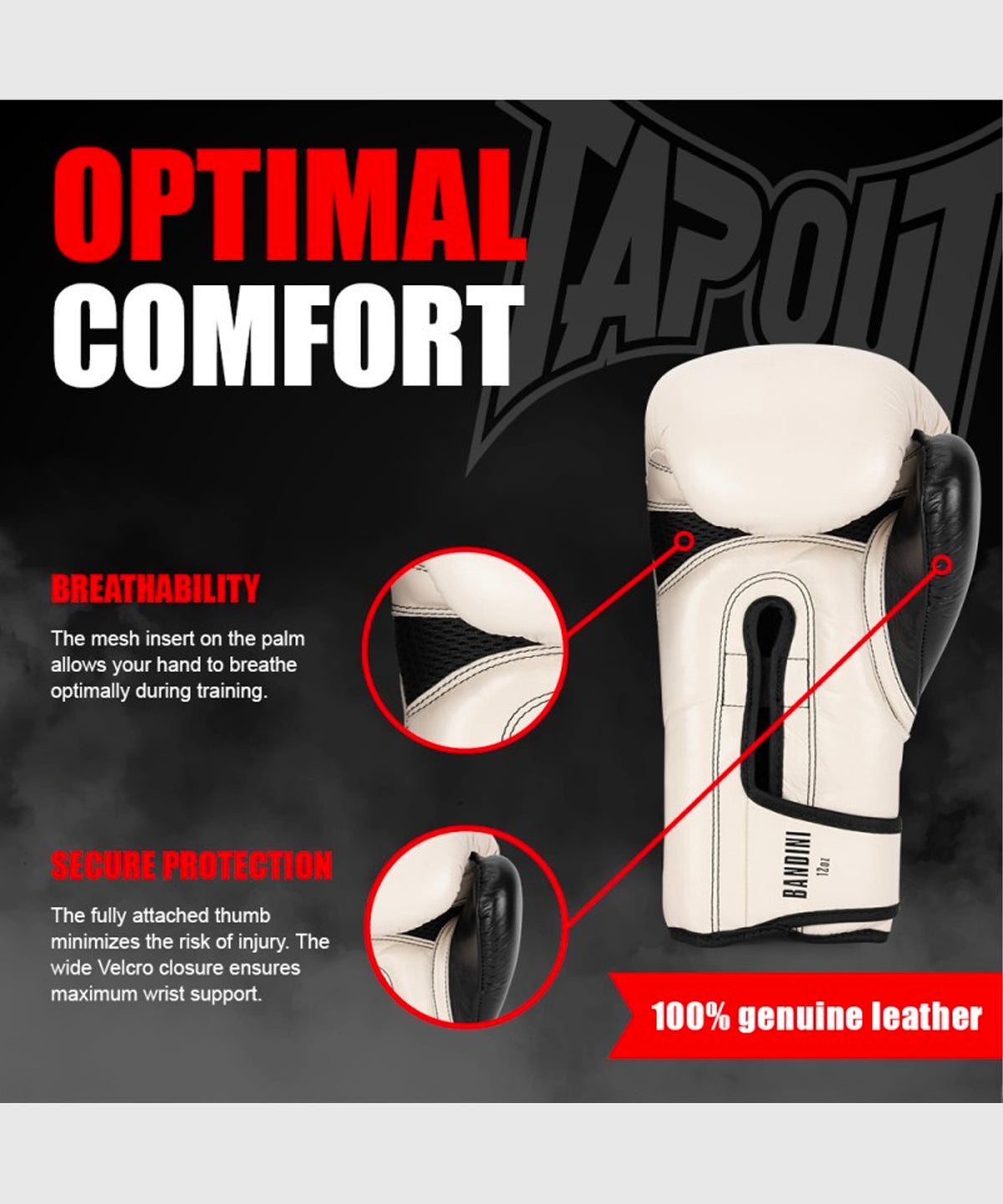 Gants de Boxe Tapout Bandini - Ecru