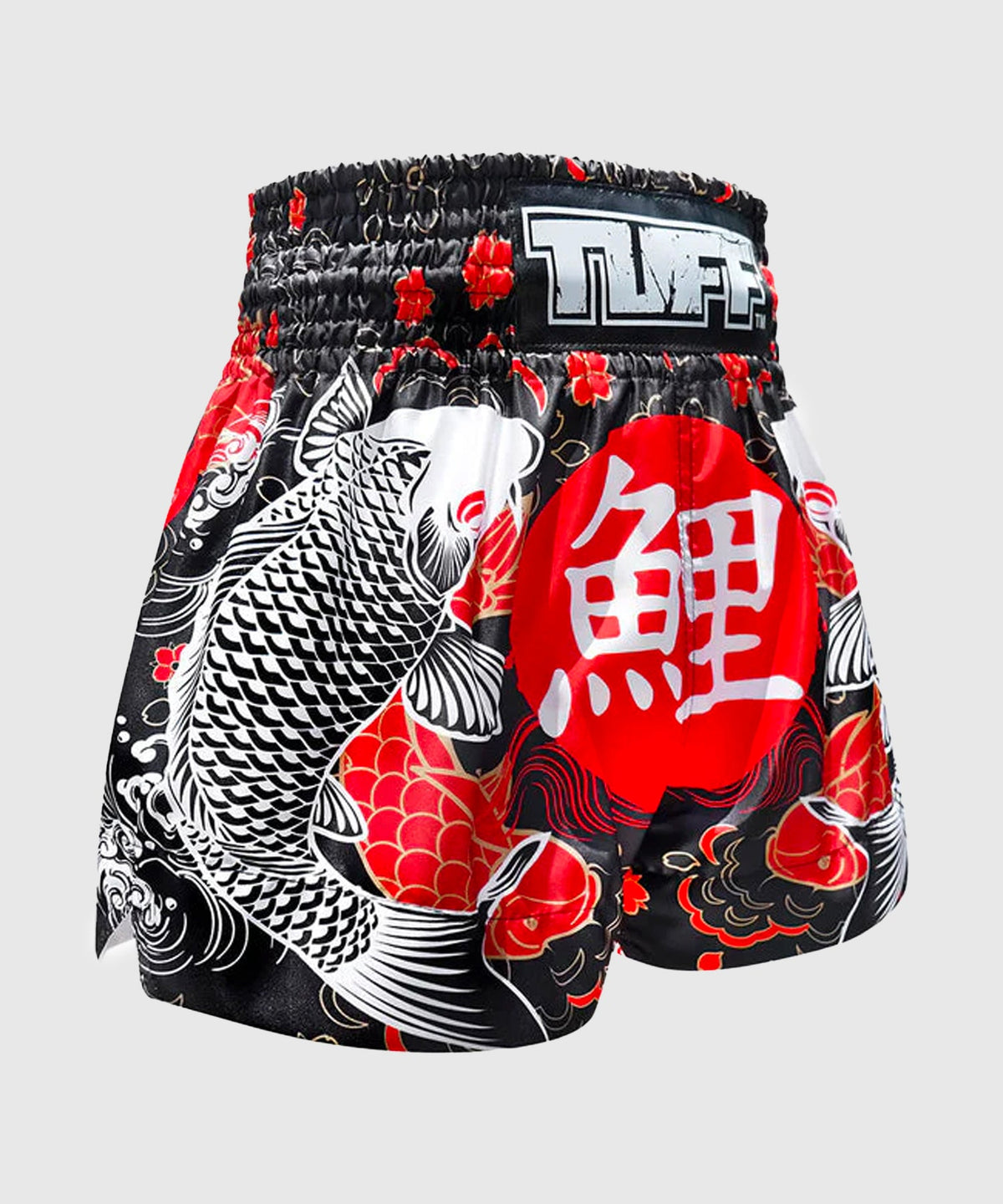 Tuff Japanese Koi Fish Pantaloncini da Muay Thai - Nero