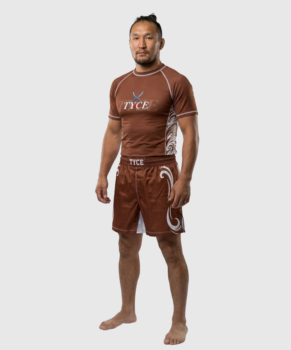 Rashguard TYCE CULTURE OF WAR Gengis Khan - Marron