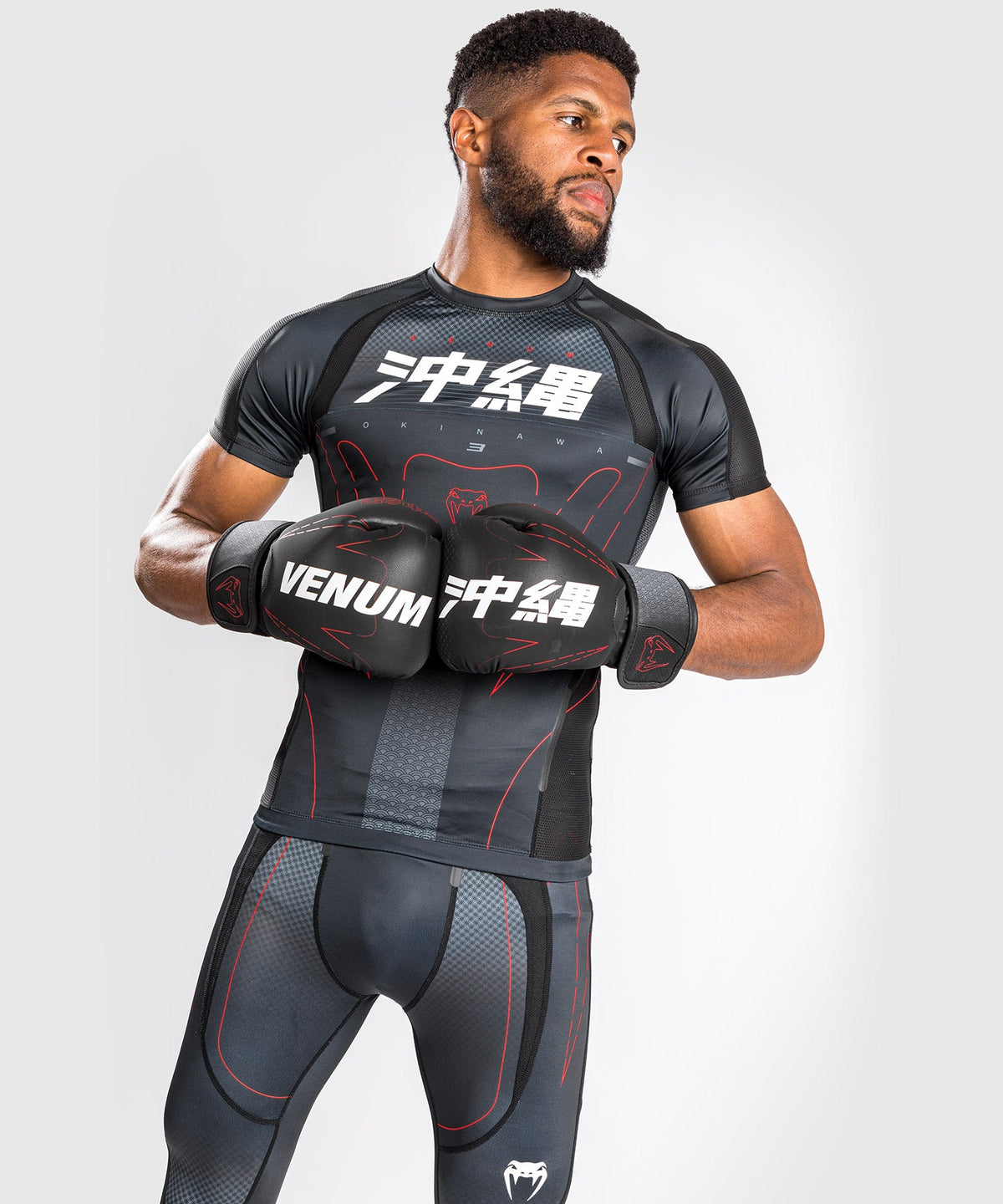 Venum Okinawa 3.0 Rashguard - Kurzarm- Schwarz/Rot