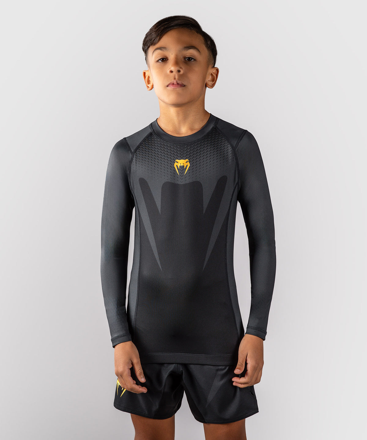 Venum Attack Langarm-Rashguard für Kinder - Schwarz/Gold