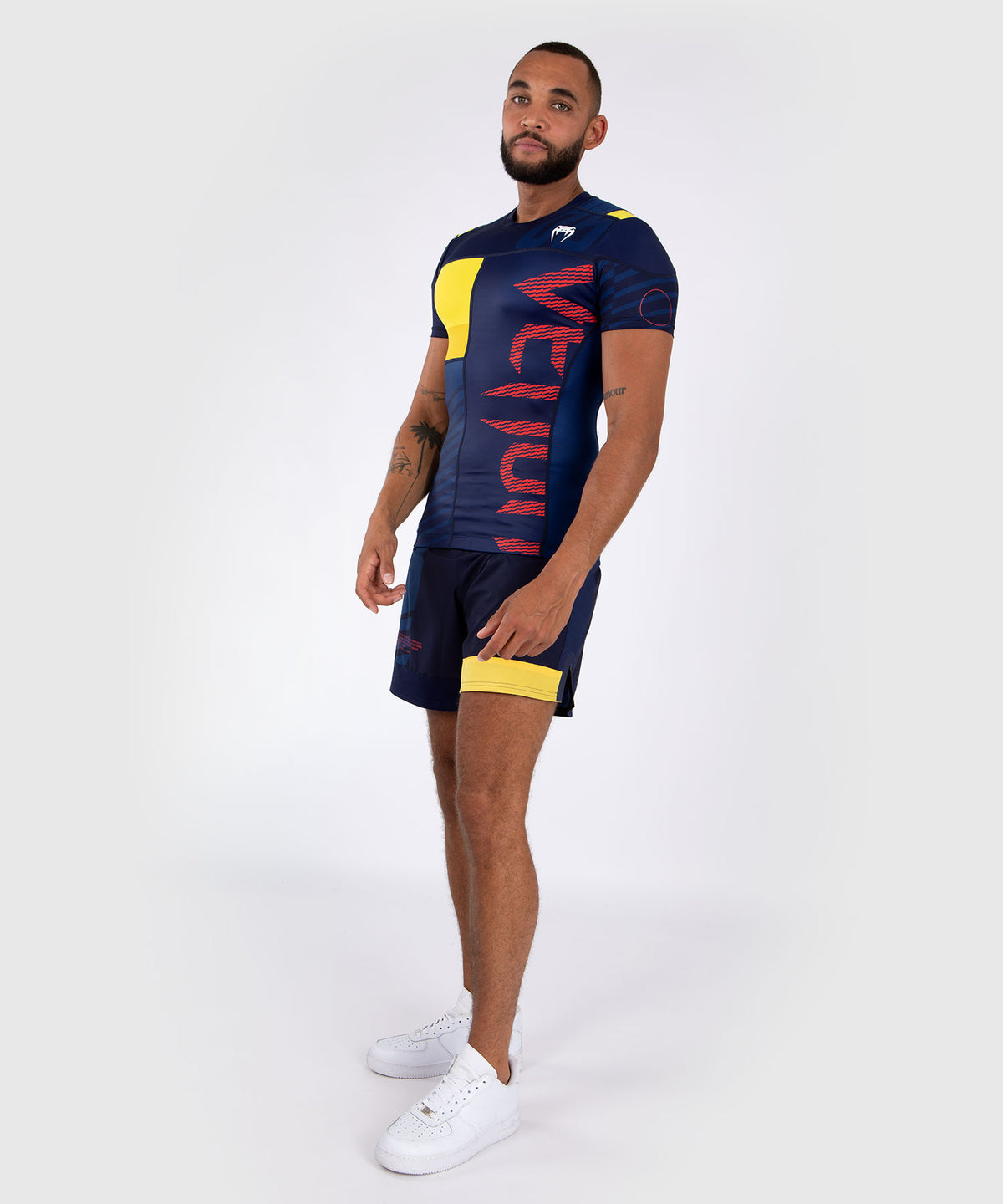 Venum Sport 05 Camiseta de Compresión de Manga Corta - Azul/Amarillo