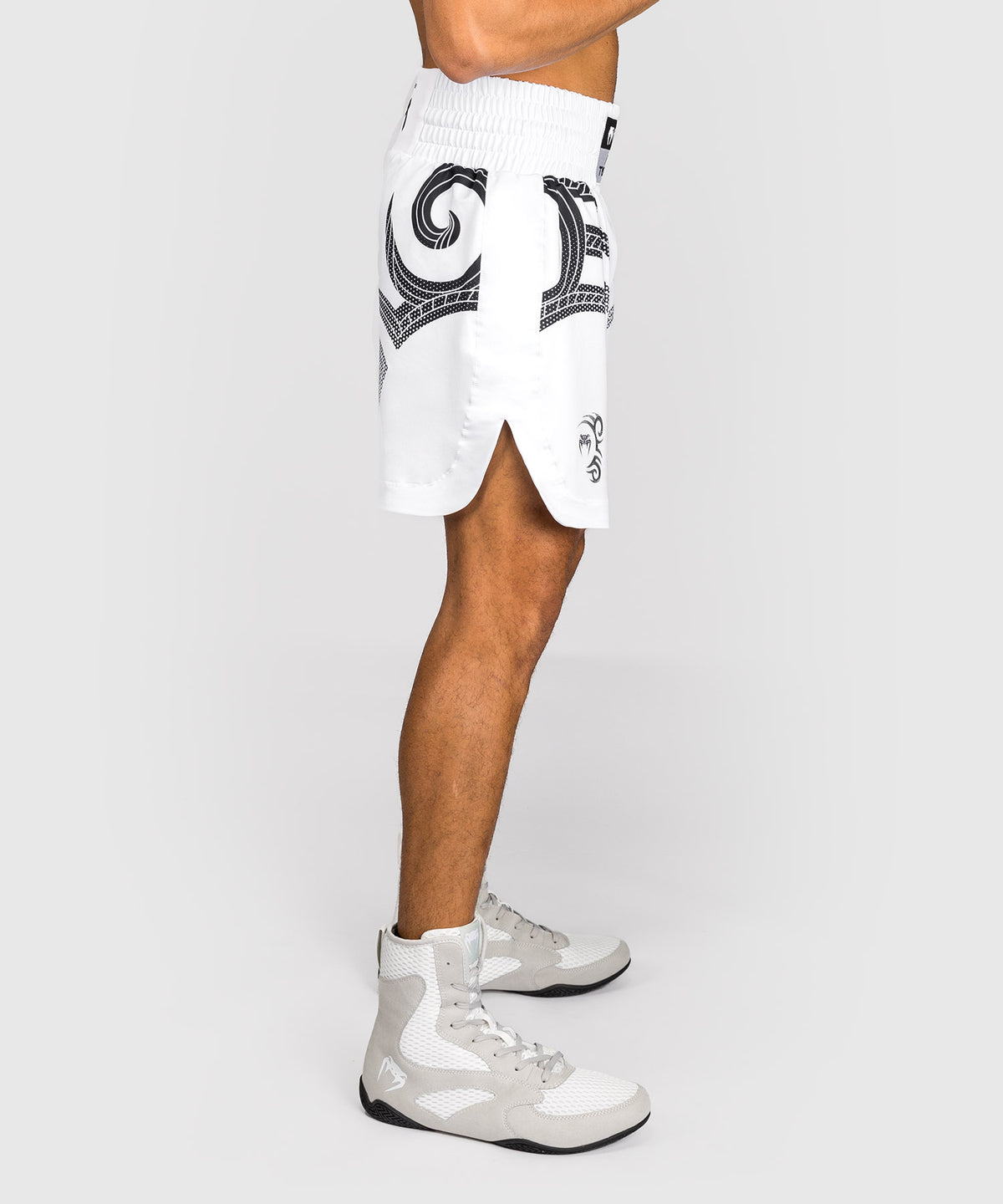 Short de Boxe Venum x Mike Tyson Tiger - Blanc Optique/Noir Profond