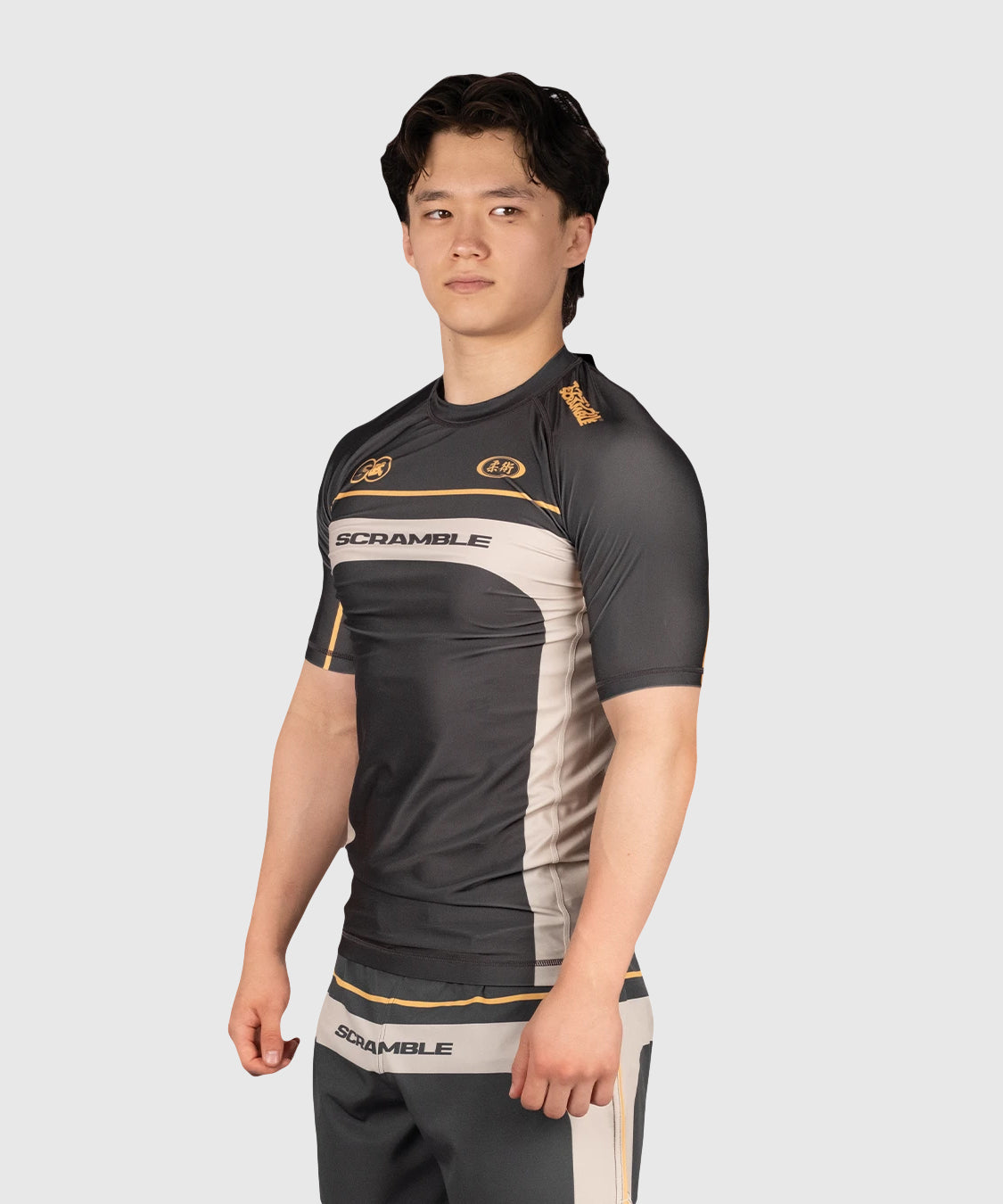 Rashguard à Manches Courtes Scramble Duotone - Taupe/Sable