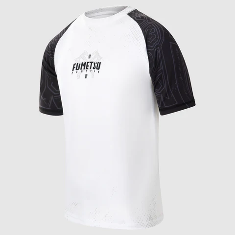 Fumetsu Berserker Kurzarm-Rashguard - Weiß/Schwarz
