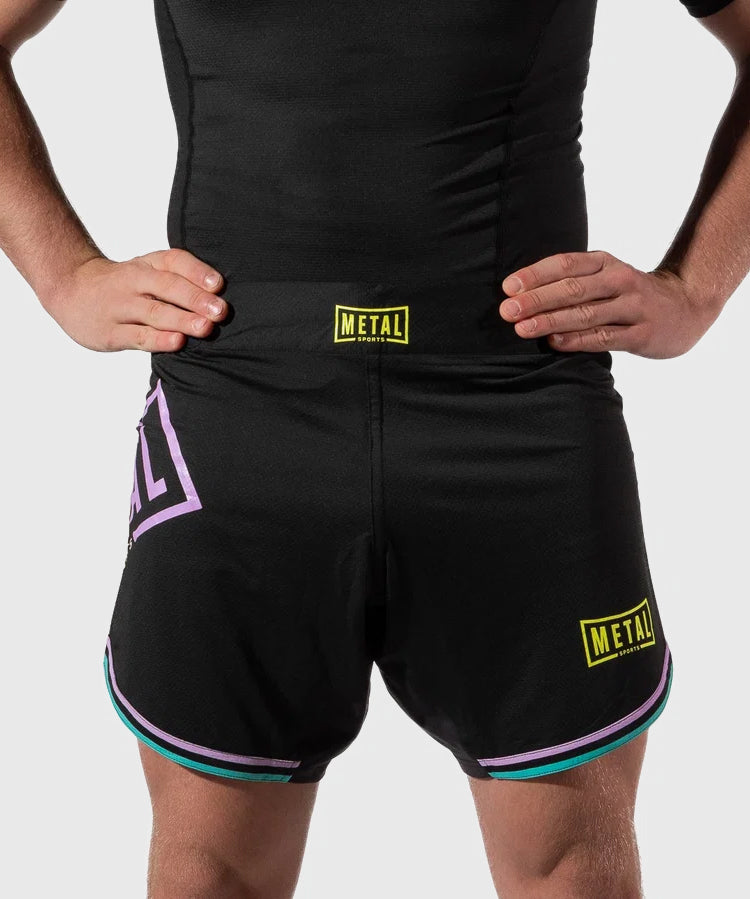 Metal Boxe Post Cutting Treats Fightshorts - Schwarz