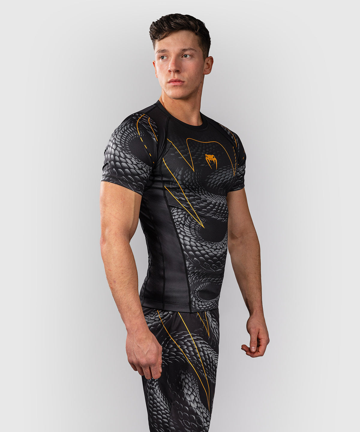 Venum Matupa Kurzarm Rashguard - Schwarz/Grau/Gold