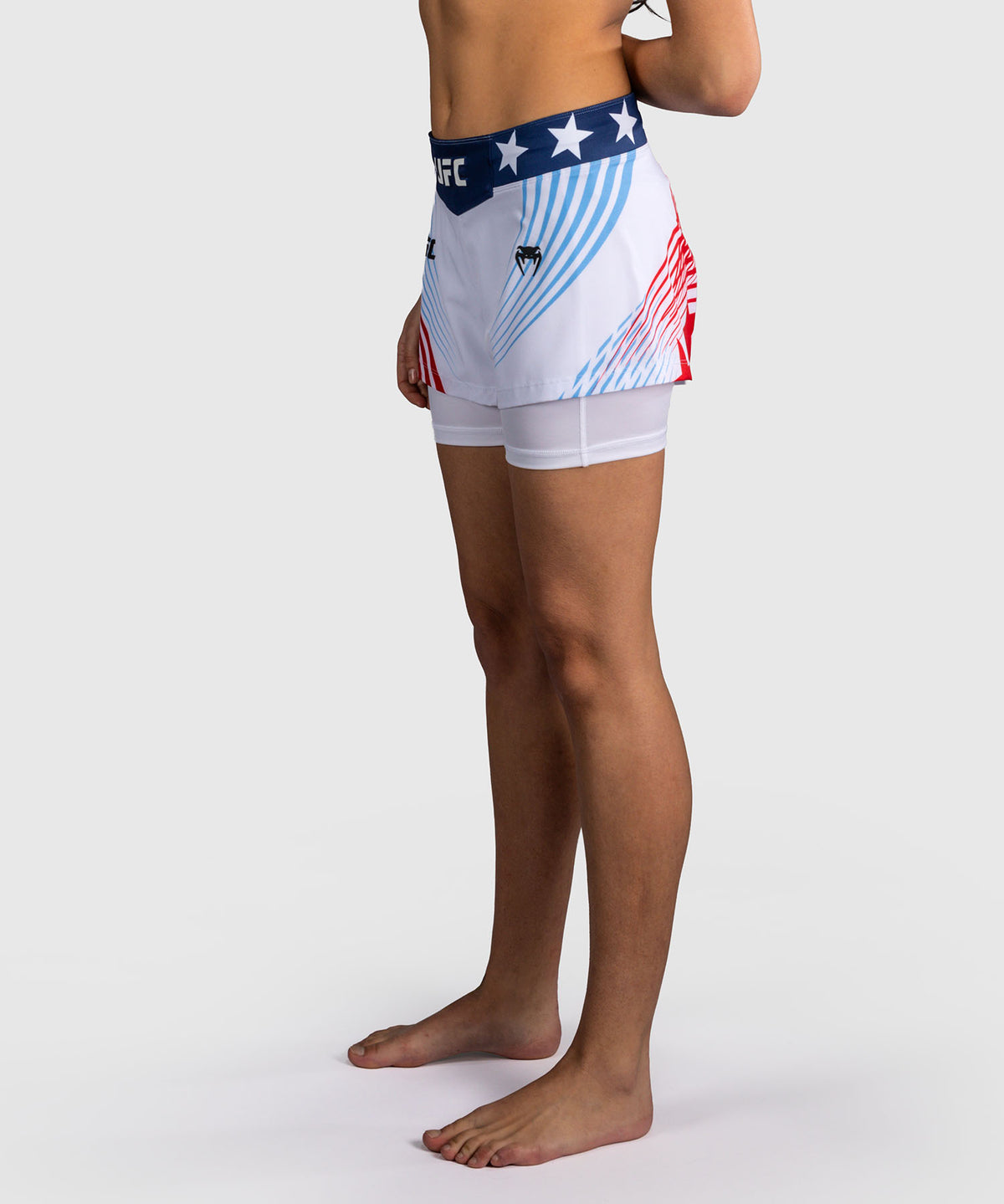 Women's Official UFC Freedom 250 by Venum White Authentic Fight Night Fight Short