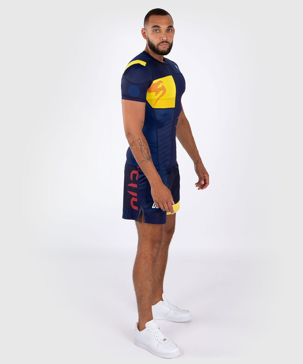 Venum Sport 05 Camiseta de Compresión de Manga Corta - Azul/Amarillo