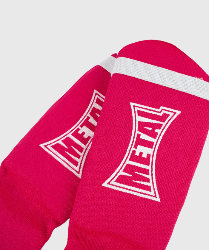 Metal Boxe Cotton Shin and Instep Guards - Pink