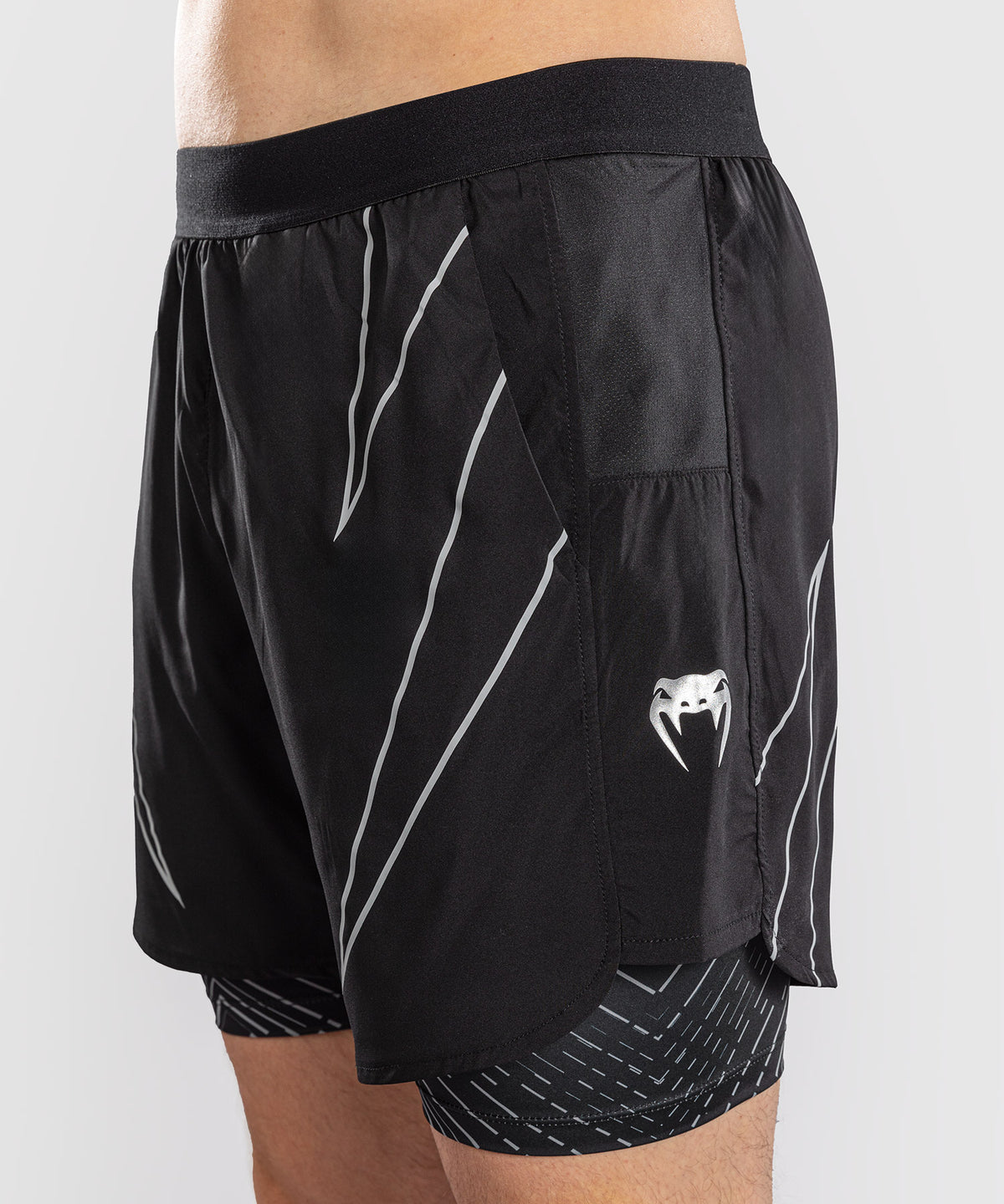 Venum Midnight Fury Training Shorts - Black/Grey/Silver