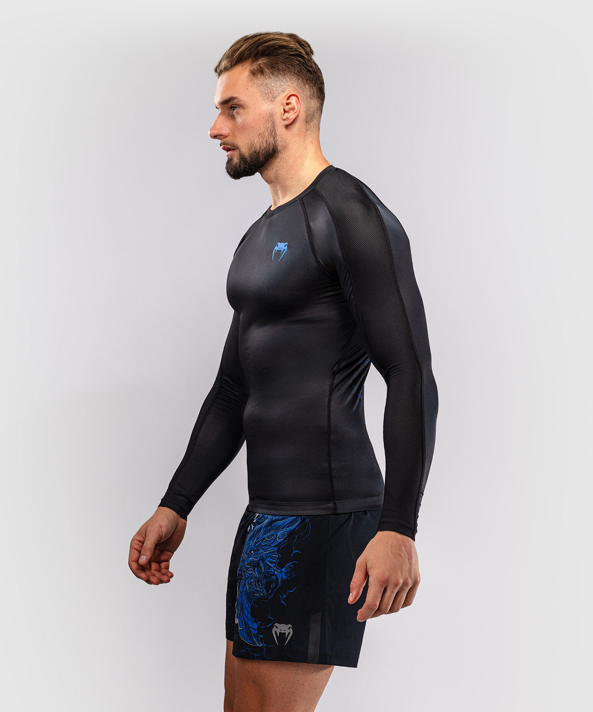 Venum Thunder Dragon Rashguard Manga Larga – Negro/Azul Real