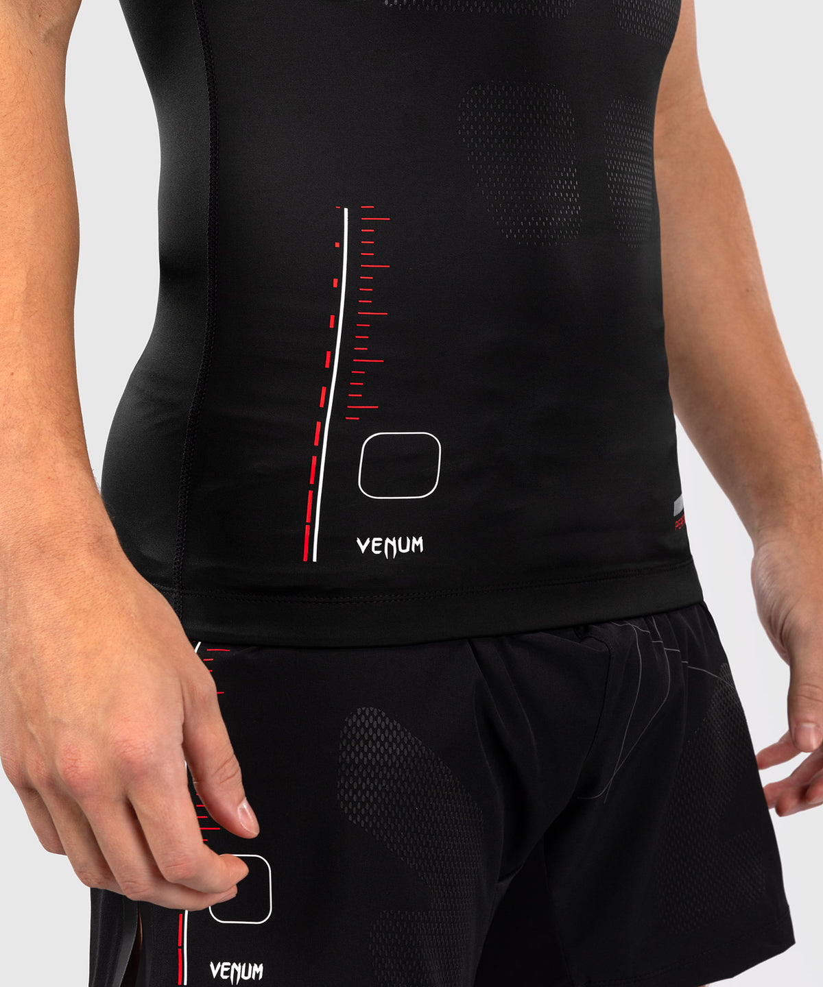 Venum Tactical XT Rashguard a maniche corte - Nero/Rosso fuoco