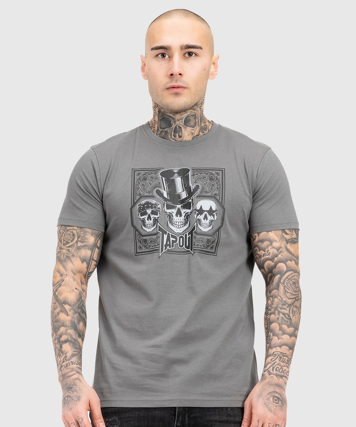 Tapout Skull T-Shirt - Grau/Schwarz